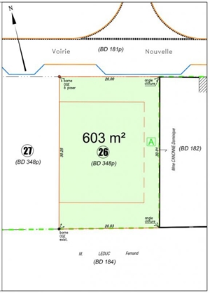 terrain a batir à la vente -   59540  CAUDRY, surface 603 m2 vente terrain a batir - UBI167311691